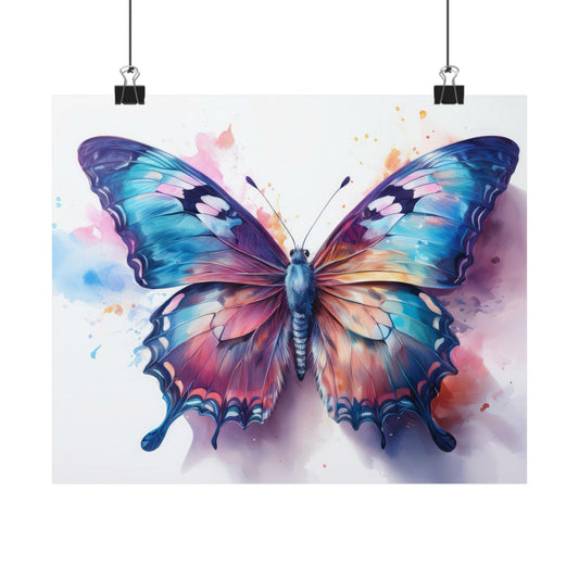 Teal, Blue & Purple Butterfly Alcohol Ink Wall Art |  Butterfly wall art | Wall Art | Wall Print