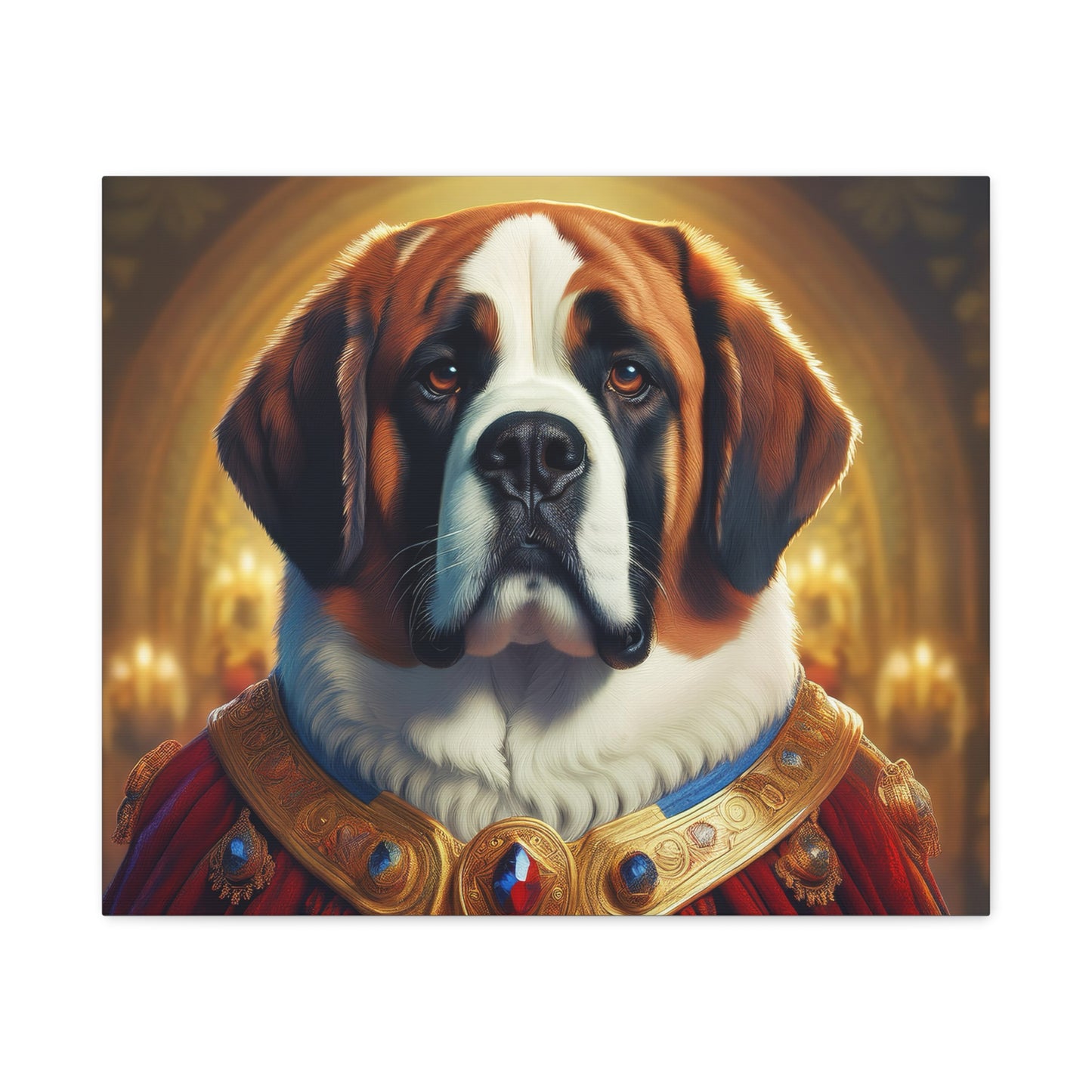 St Bernard Renaissance Portrait - Premium Canvas Wall Art, Dog Portrait, Unique Wall Print