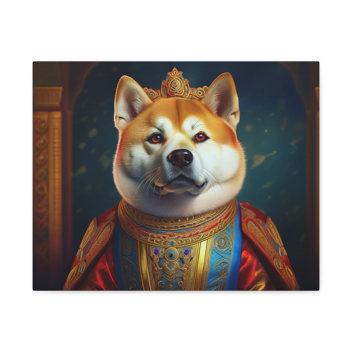 Shiba Renaissance Pet Portrait on Canvas, wall art, wall print, dog portrait, dog art