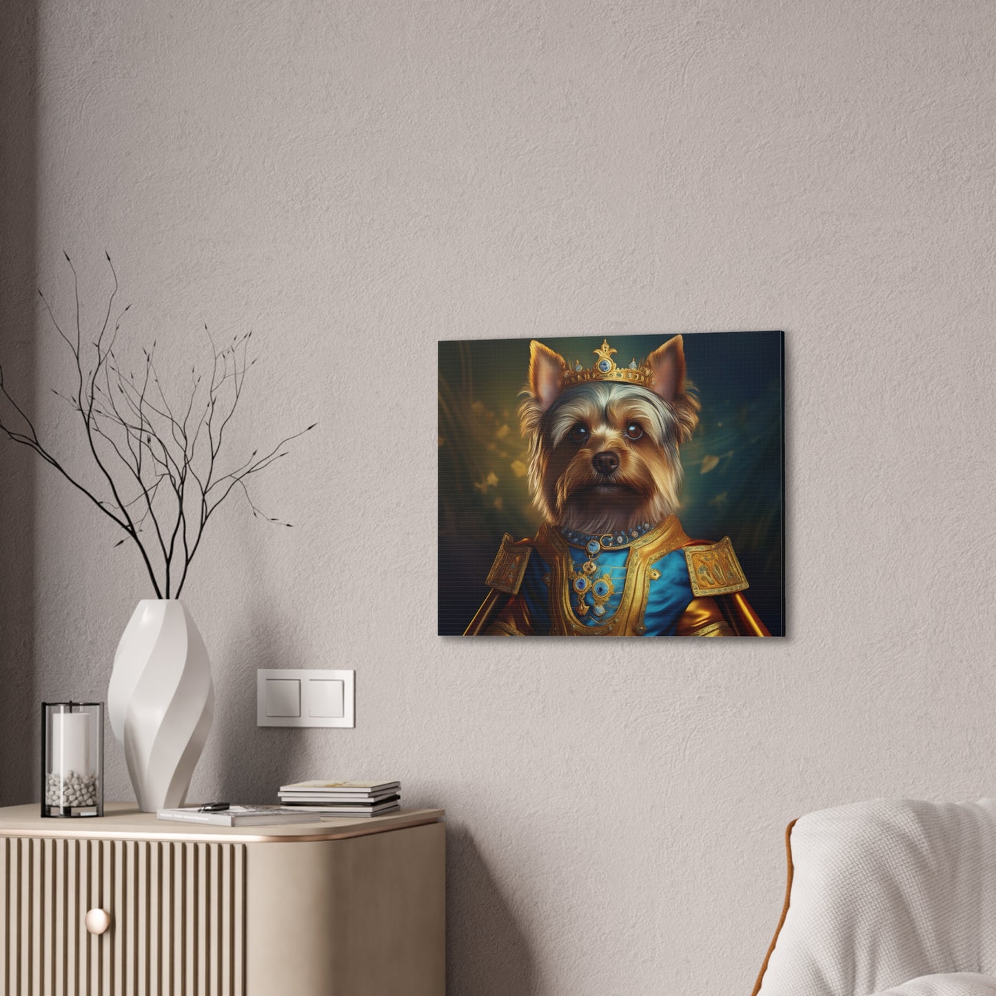 Yorkshire Terrier Renaissance Pet Portrait on Canvas | Wall Art | Wall Print | Dog Art