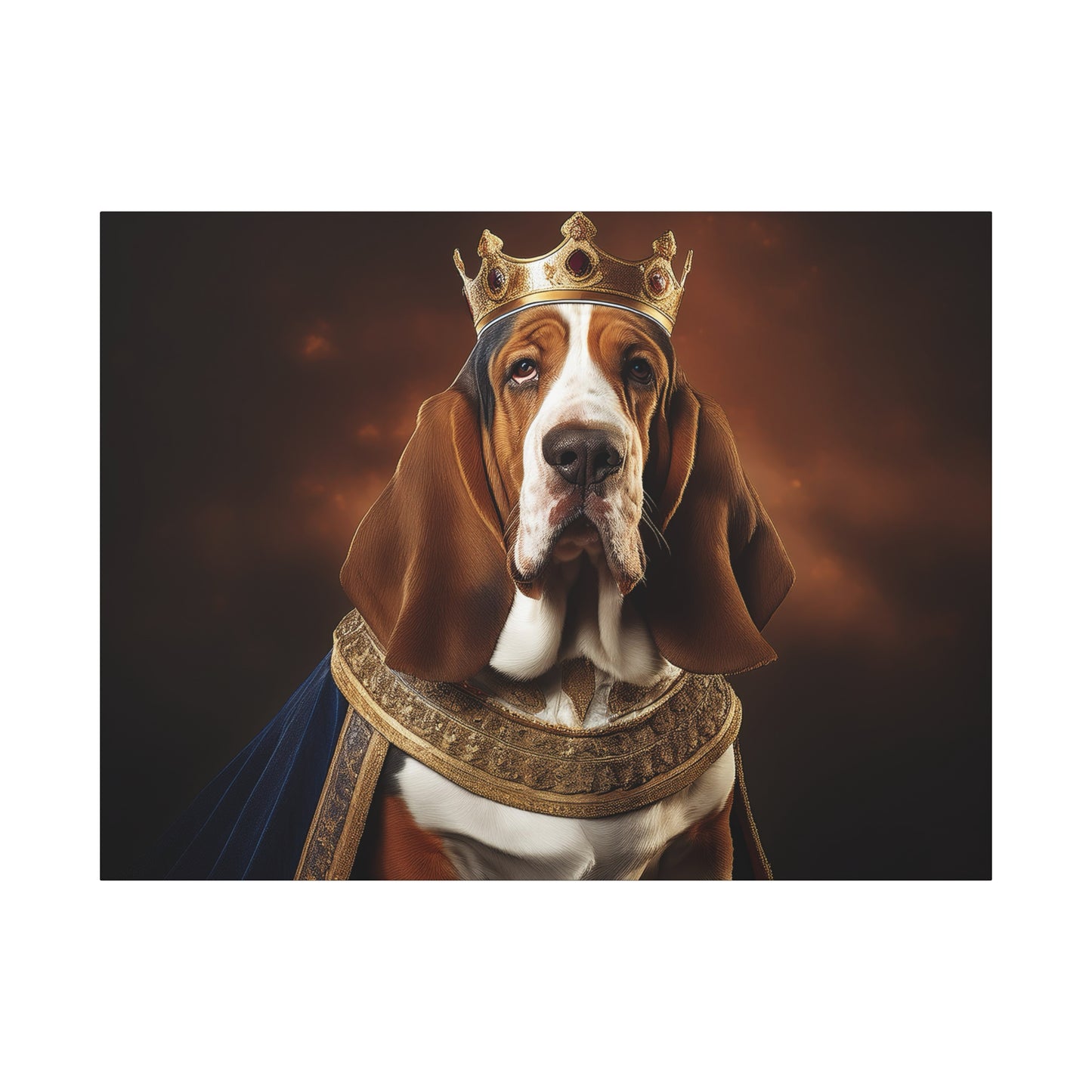 Bassett Hound Renaissance Pet Portrait on Canvas | Wall art | wall print | Dog Art