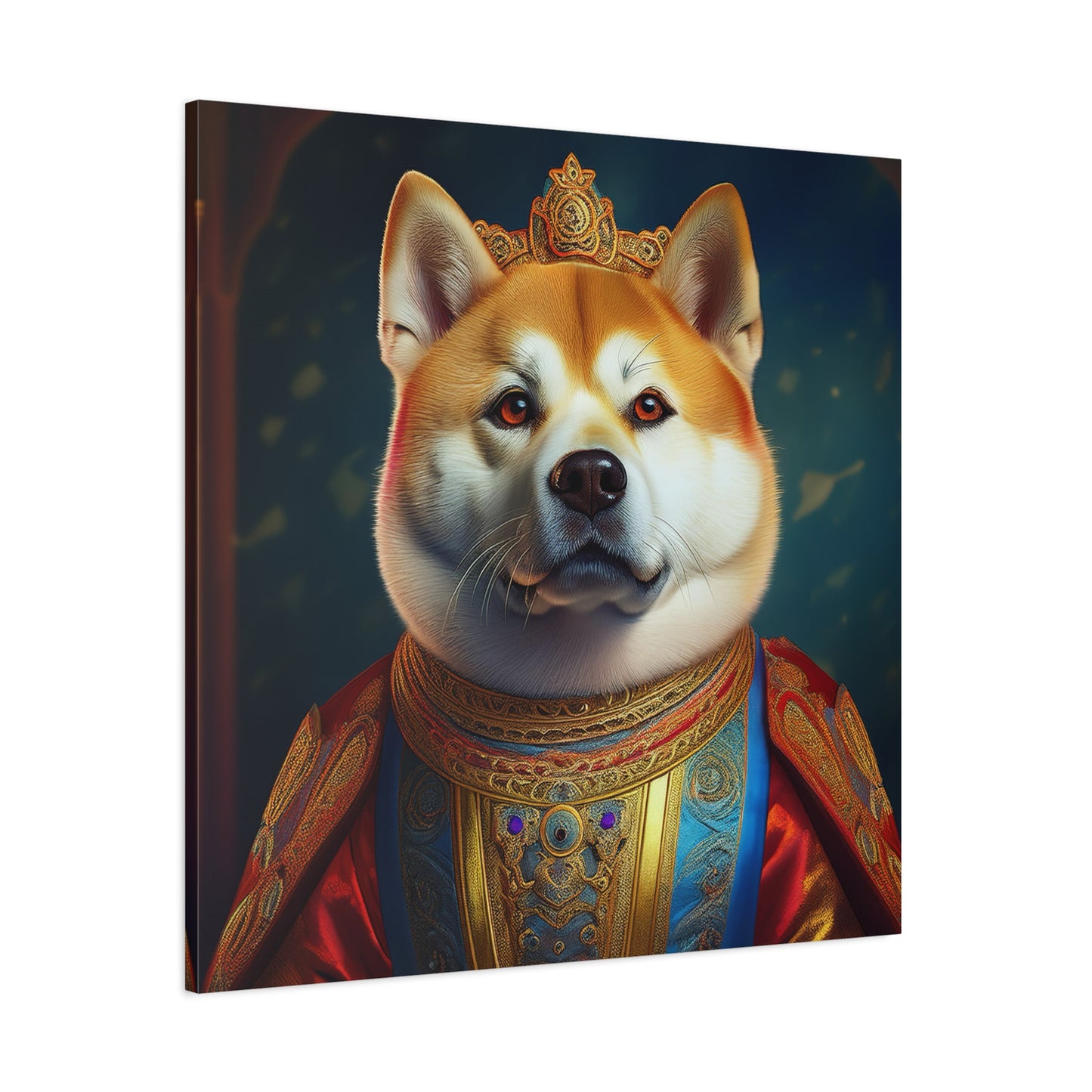 Shiba Renaissance Pet Portrait on Canvas, wall art, wall print, dog portrait, dog art