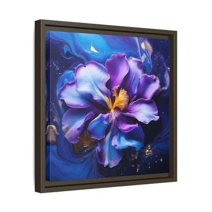 Abstract Iris Floral Square Framed Print - 02