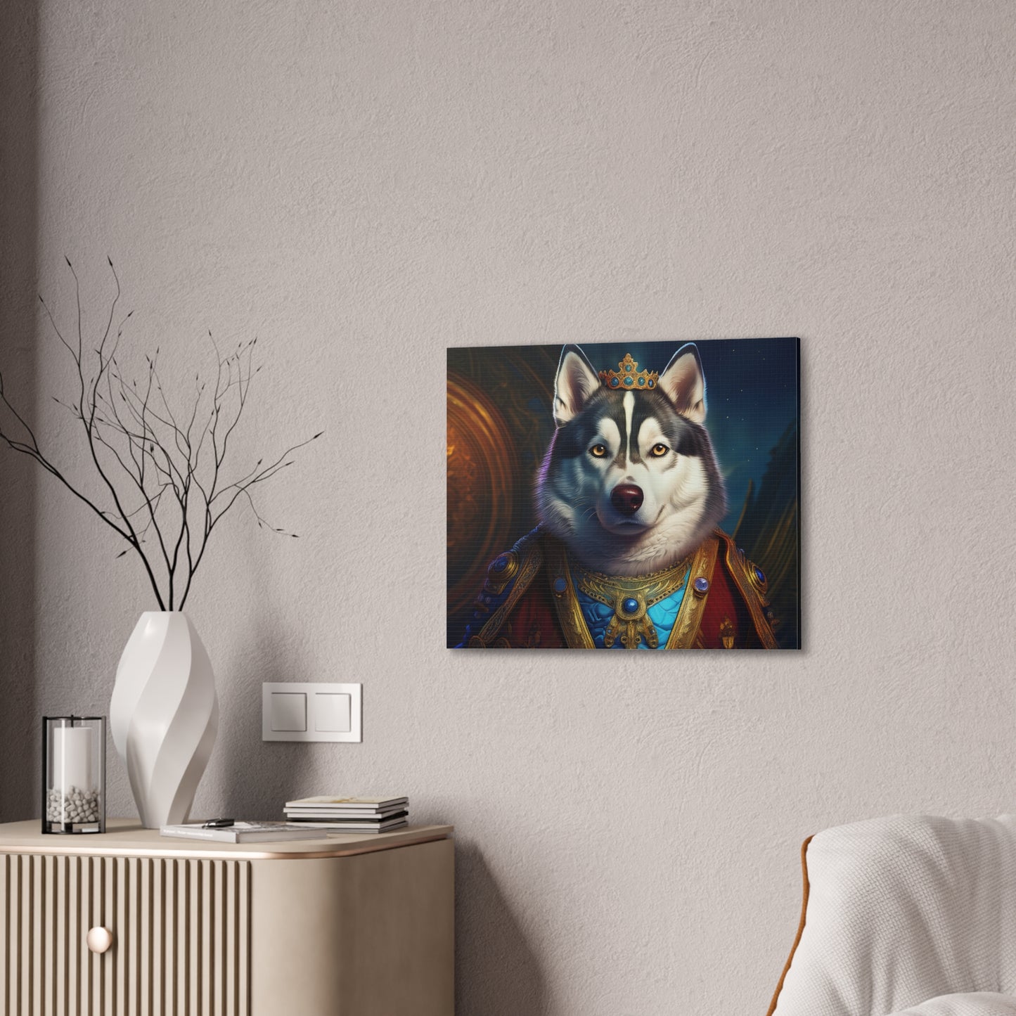 Siberian Husky Renaissance Pet Portrait on Canvas, wall art, wall print, dog portrait, dog art