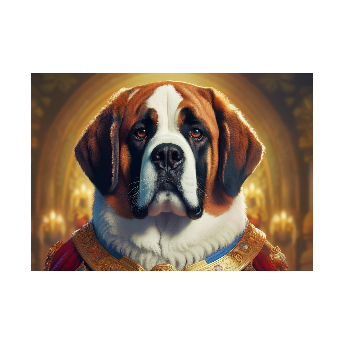 St Bernard Renaissance Pet Portrait Print | Unique Dog Art | Wall Art | Wall Print