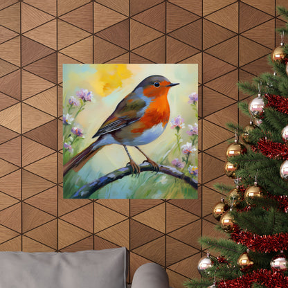 American Robin Bird Oil Painting Print | Wall Print | Wall Art | Bird Art