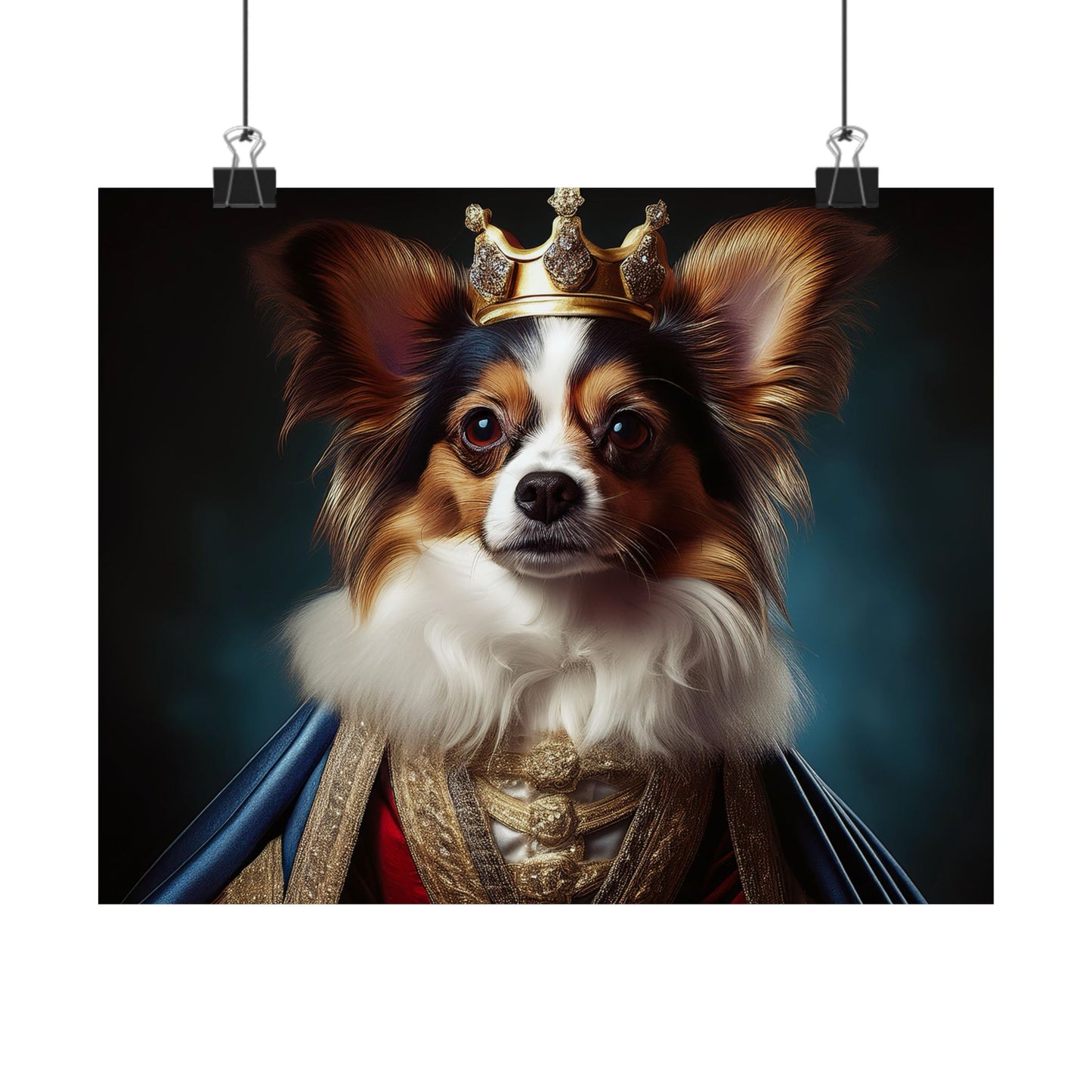 Papillon Renaissance Pet Portrait Print, Papillon Art Print, wall art, wall print
