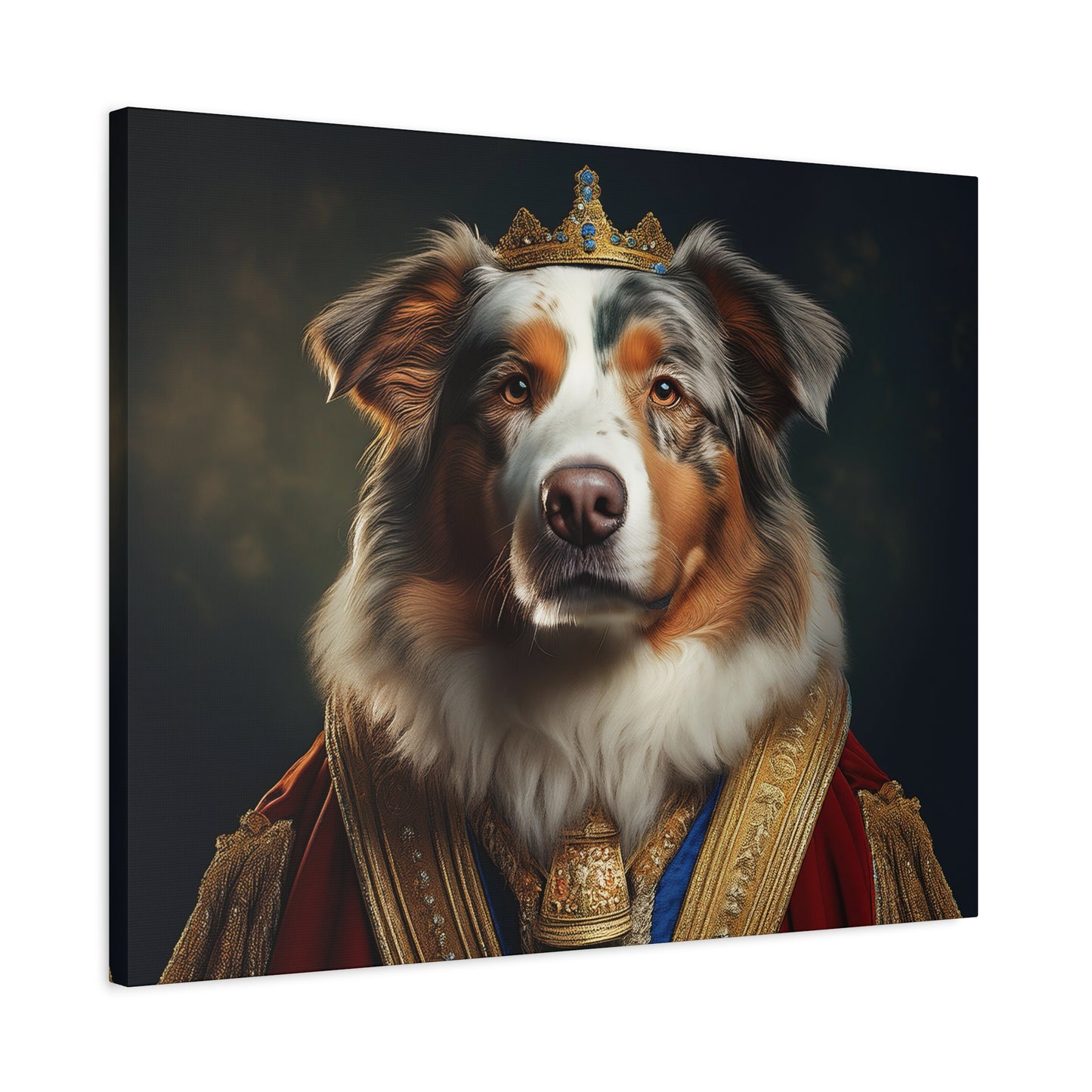 Australian Shepherd Pet Portrait Renaissance - Canvas, wall art, wall print, dog art, dog print