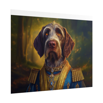 German Wirehaired Pointer Renaissance Pet Portrait Print, Pointer, Dog Lover Wall Art,  Dog Memorial Gift, wall art, wall print, dog print