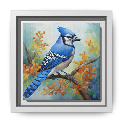 Blue Jay Bird Oil Painting Framed Canvas for Bird Lovers Home Decor, Indoor Wall Art, Wall Print, Bird Art, Living Room Wall Art