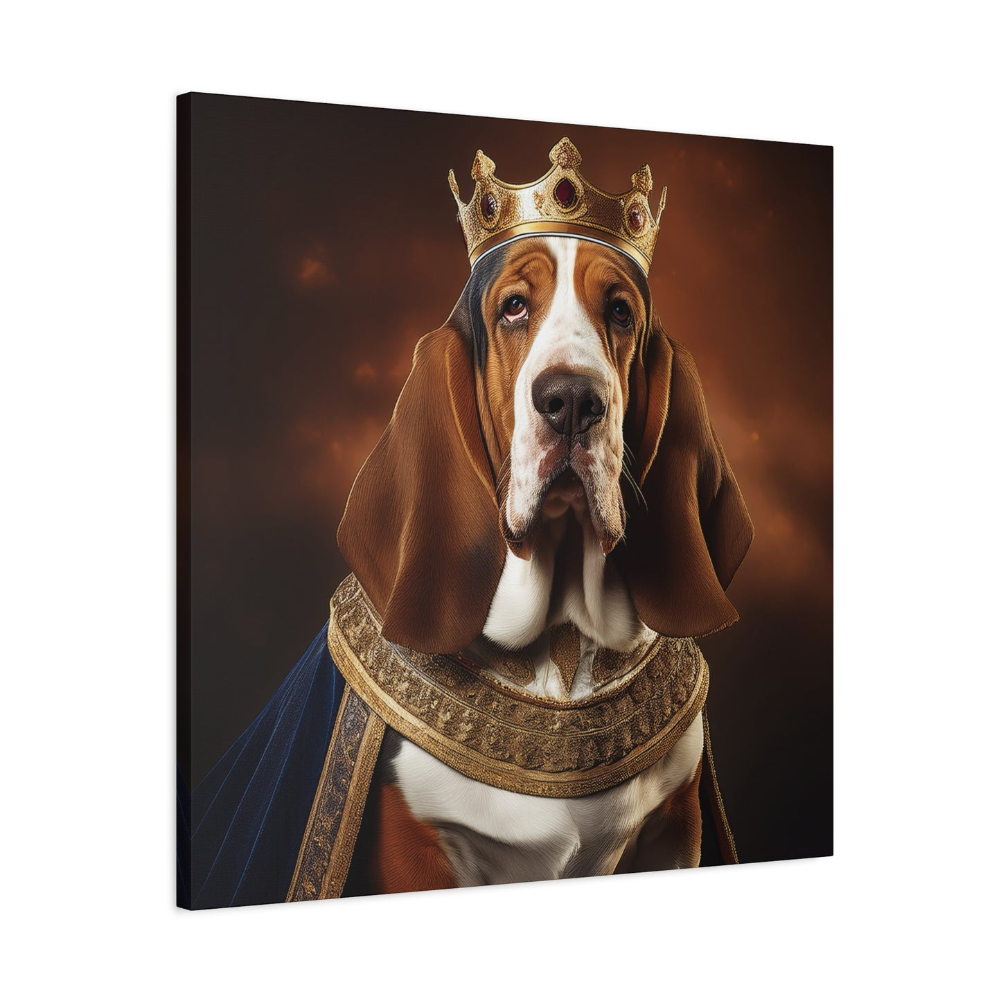 Bassett Hound Renaissance Pet Portrait on Canvas | Wall art | wall print | Dog Art