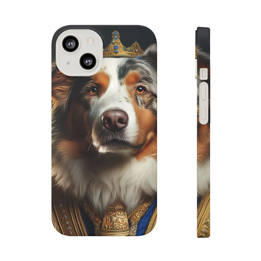 Australian Shepherd Renaissance Dog Portrait Slim Phone Case