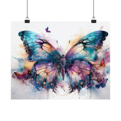 Teal, Orange & Purple Butterfly Alcohol Ink Wall Art | Butterfly wall art | Wall Art | Wall Print