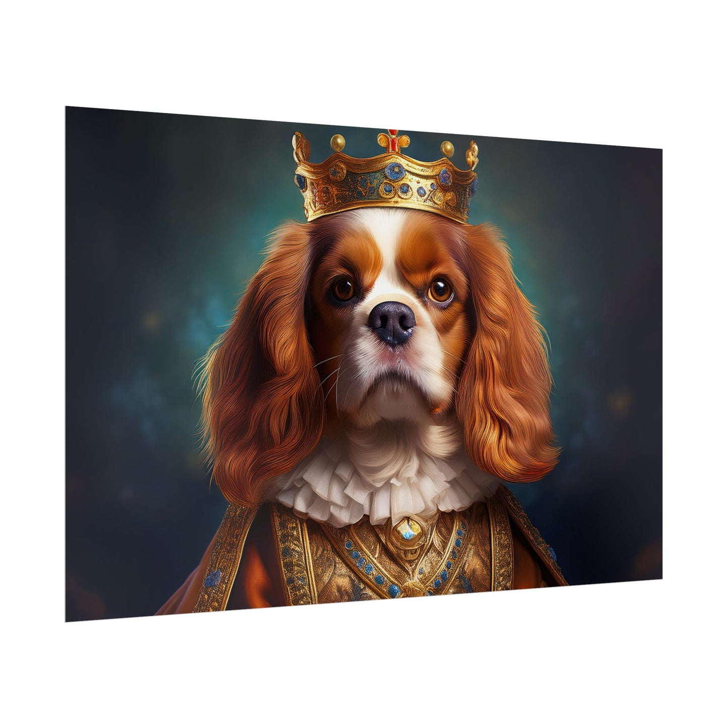 Cavalier King Charles Spaniel Art Pet Portrait Print, Renaissance, Wall Print, Wall Art