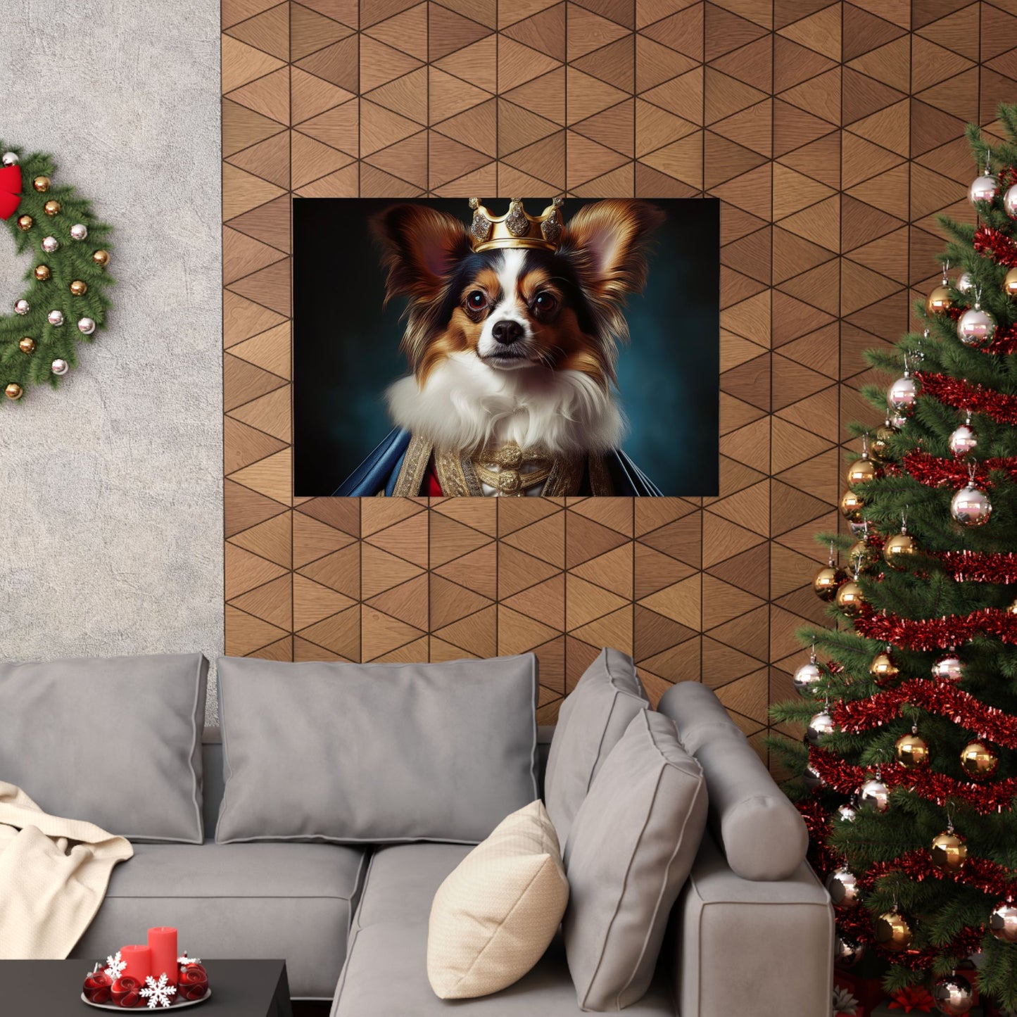 Papillon Renaissance Pet Portrait Print, Papillon Art Print, wall art, wall print