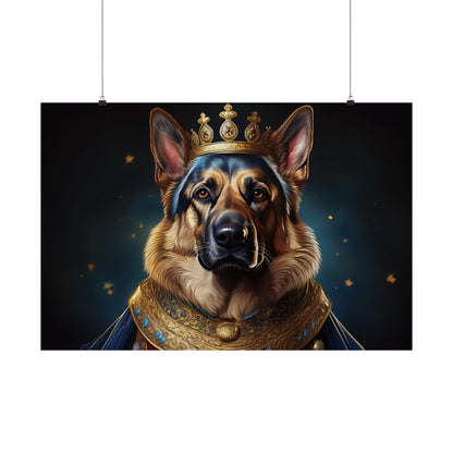 German Shepherd Renaissance Dog Portrait Art Print, Wall Decor Gift, Animal Lover Home Decor, Dog Wall Art