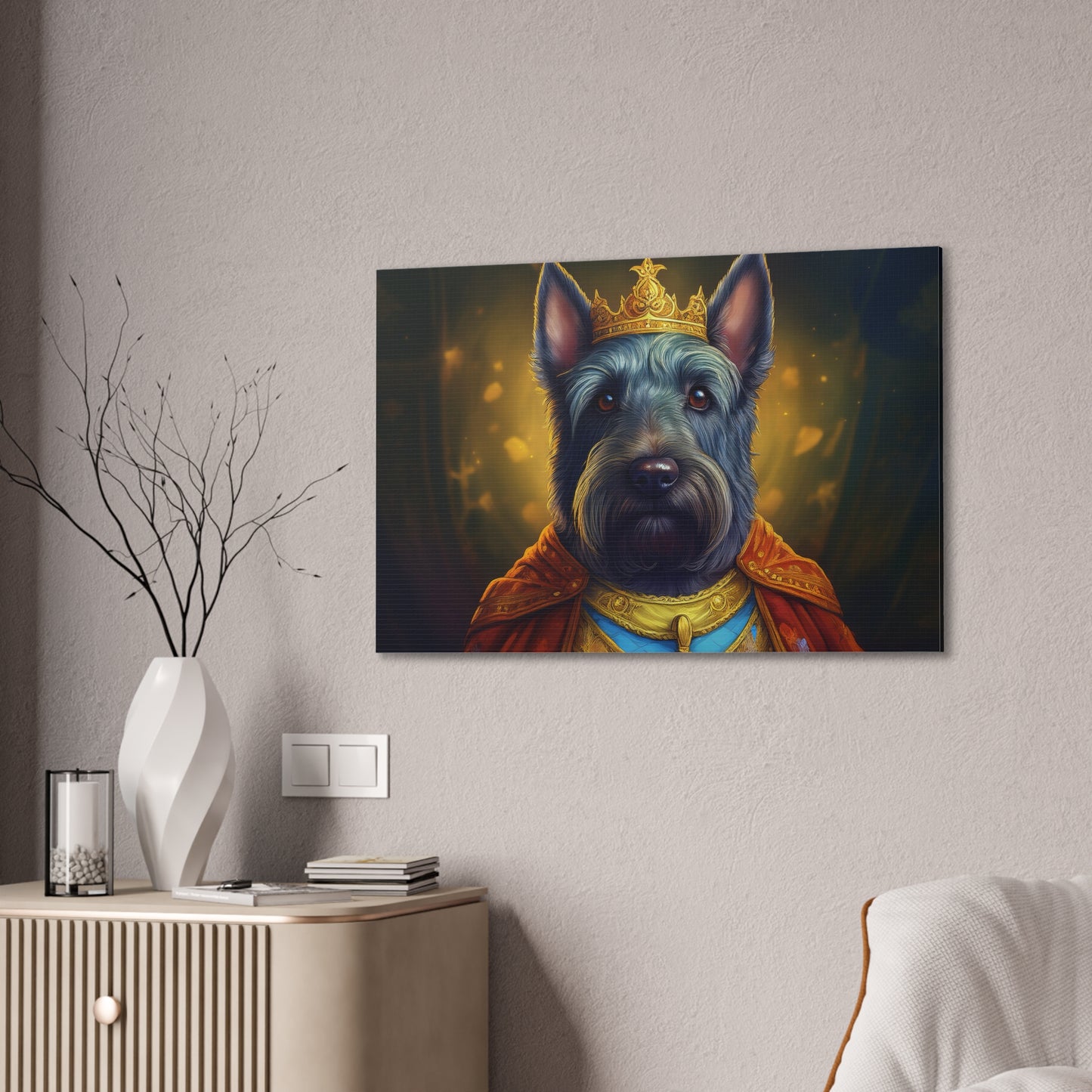 Scottish Terrier Renaissance Pet Portrait on Canvas | Wall art, wall print, dog portrait, dog art
