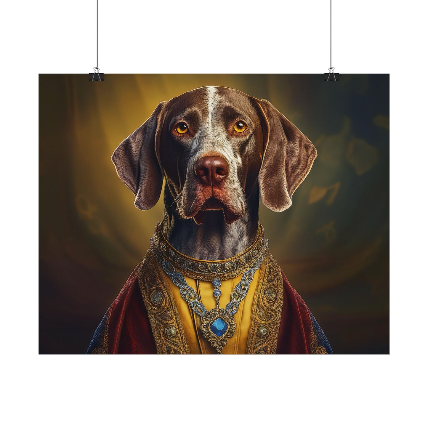 German Shorthaired Pointer Dog Renaissance Pet Portrait, Art Print, Animal Lover gift, Dog Wall Art, wall prints, wall art