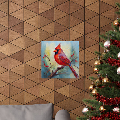 Cardinal Oil Painting Print | Wall Art | Wall Print | Bird Art
