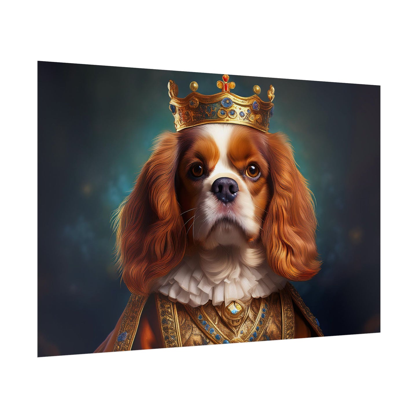 Cavalier King Charles Spaniel Art Pet Portrait Print, Renaissance, Wall Print, Wall Art