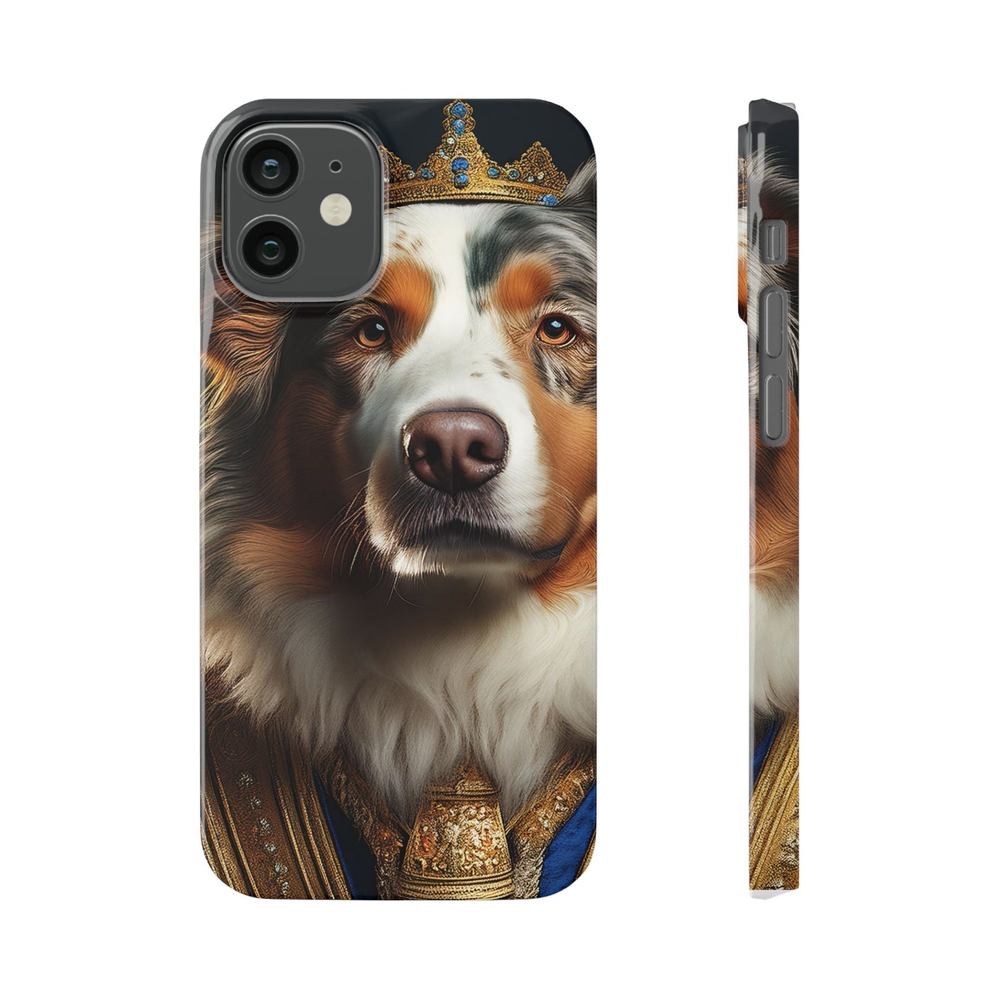 Australian Shepherd Renaissance Dog Portrait Slim Phone Case