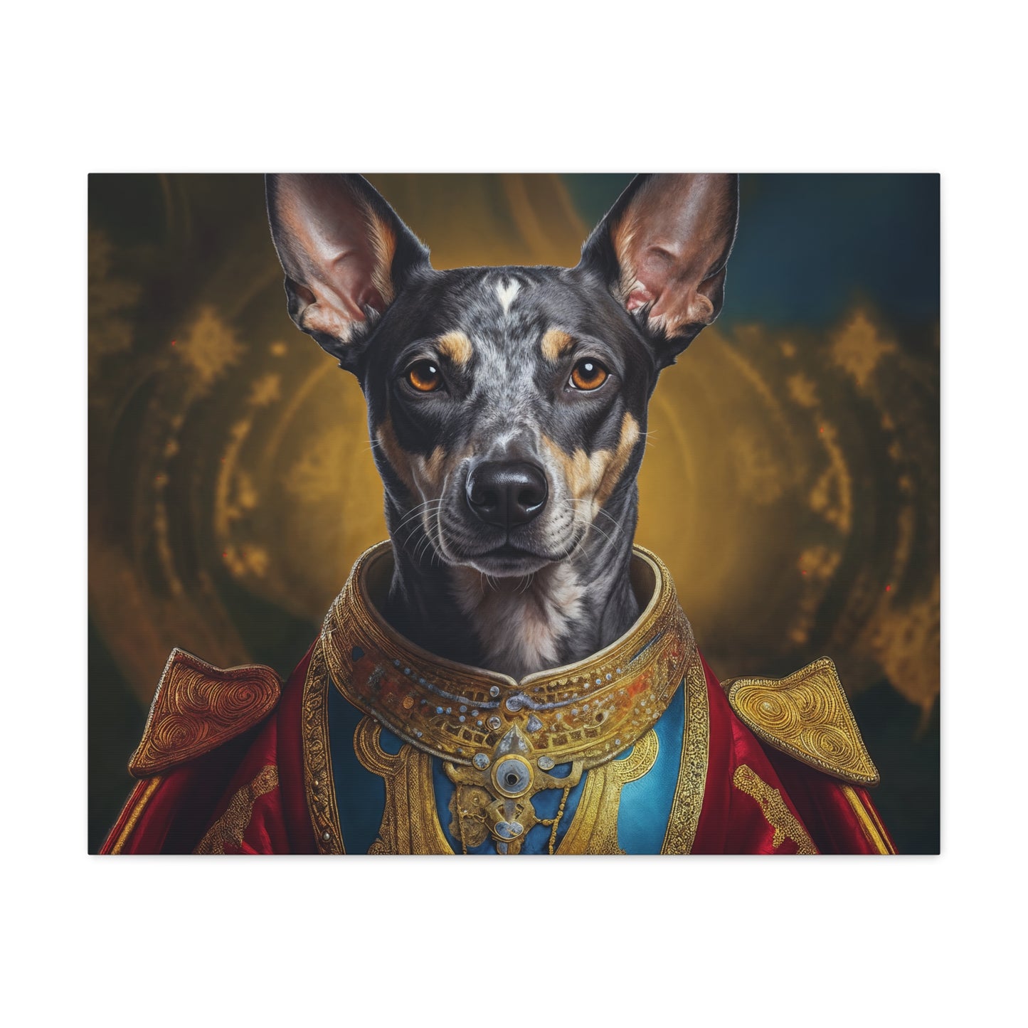 Peruvian Inca Orchid Renaissance Dog Portrait on Canvas, Pet Lover Gift, Home Decor, Unique Wall Art, Dog Birthday Present, Animal Wall Art