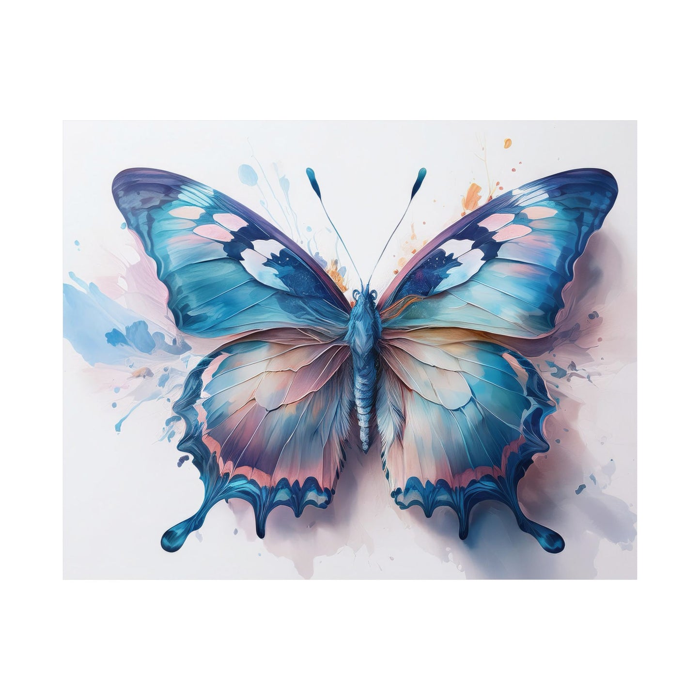 Teal, Blue & Pink Butterfly Alcohol Ink Wall Art |  Butterfly wall art | Wall Art | Wall Print