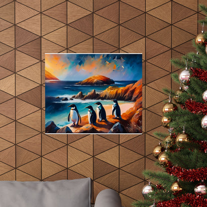 Phillip Island Little Penguins Australia Wall Art | Vibrant Wall Print | Unique Painting Print | Style 2 | Wall Art | Wall Print