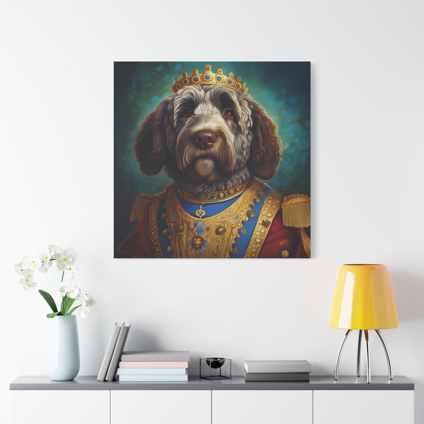 Portuguese Water Dog Renaissance Pet Portrait on Canvas | wall art | wall print