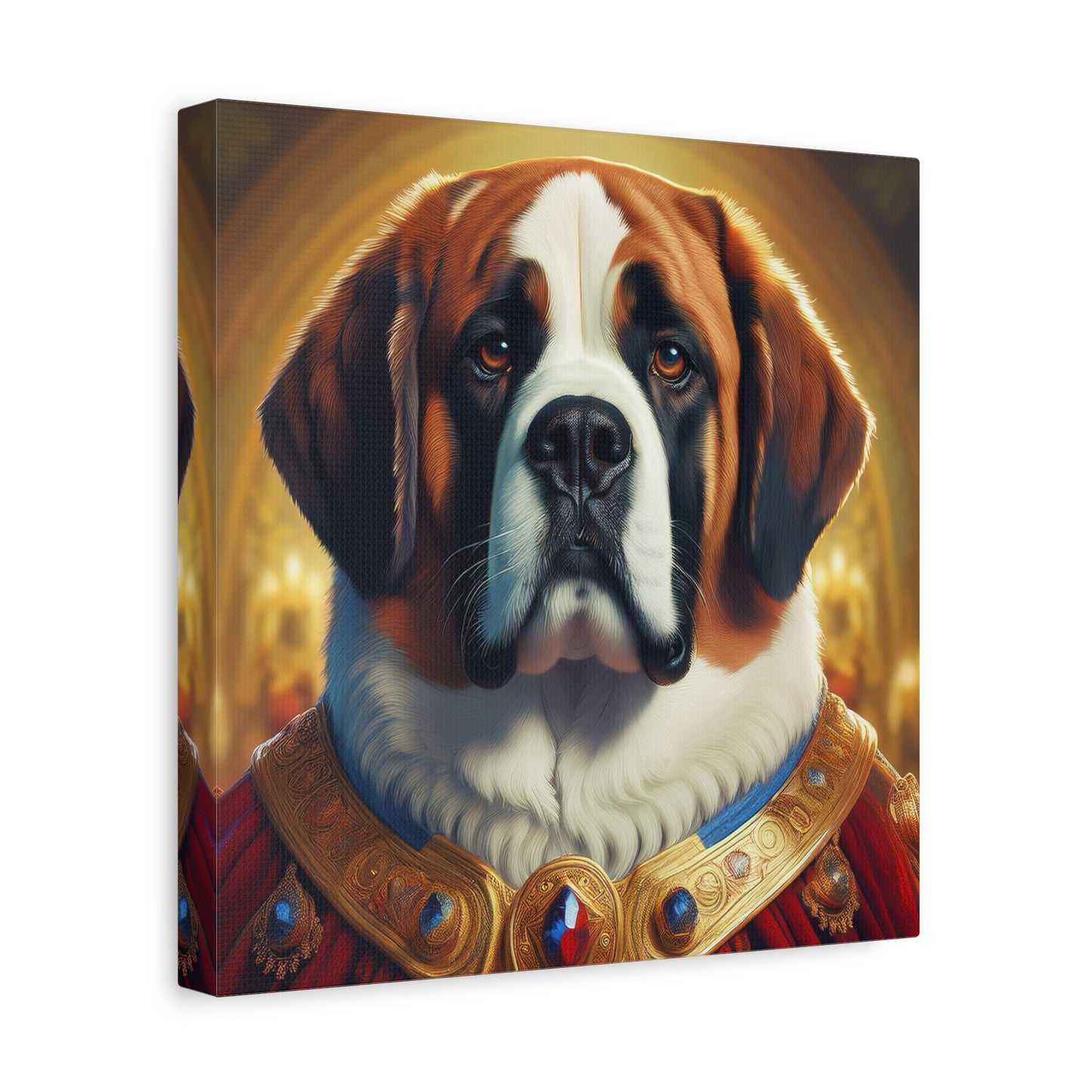 St Bernard Renaissance Portrait - Premium Canvas Wall Art, Dog Portrait, Unique Wall Print