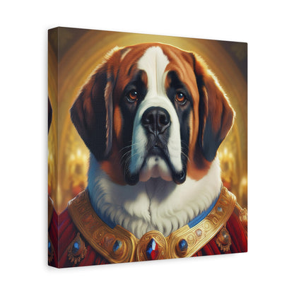 St Bernard Renaissance Portrait - Premium Canvas Wall Art, Dog Portrait, Unique Wall Print