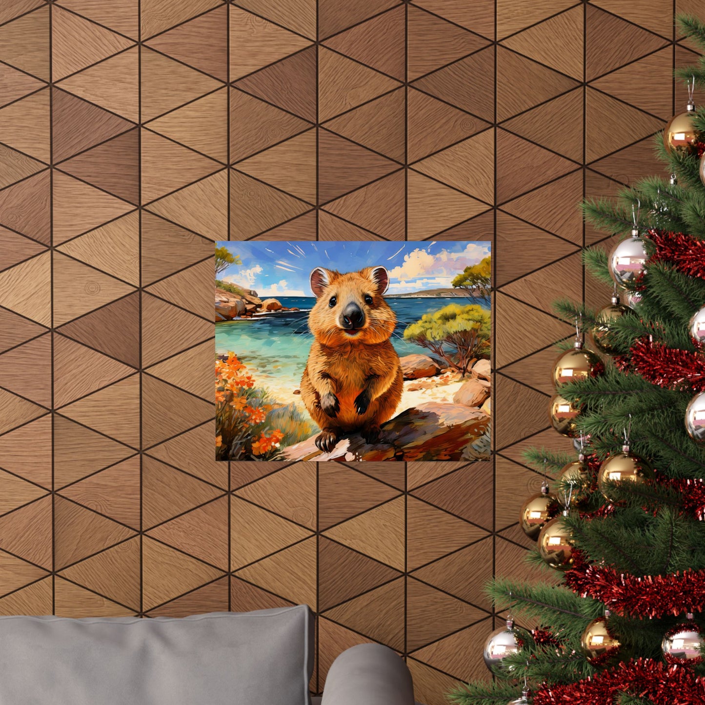 Quokkas at Rottnest Island Western Australia Print |  Unique Painting Print | Style 1 | Wall Art | Wall Print