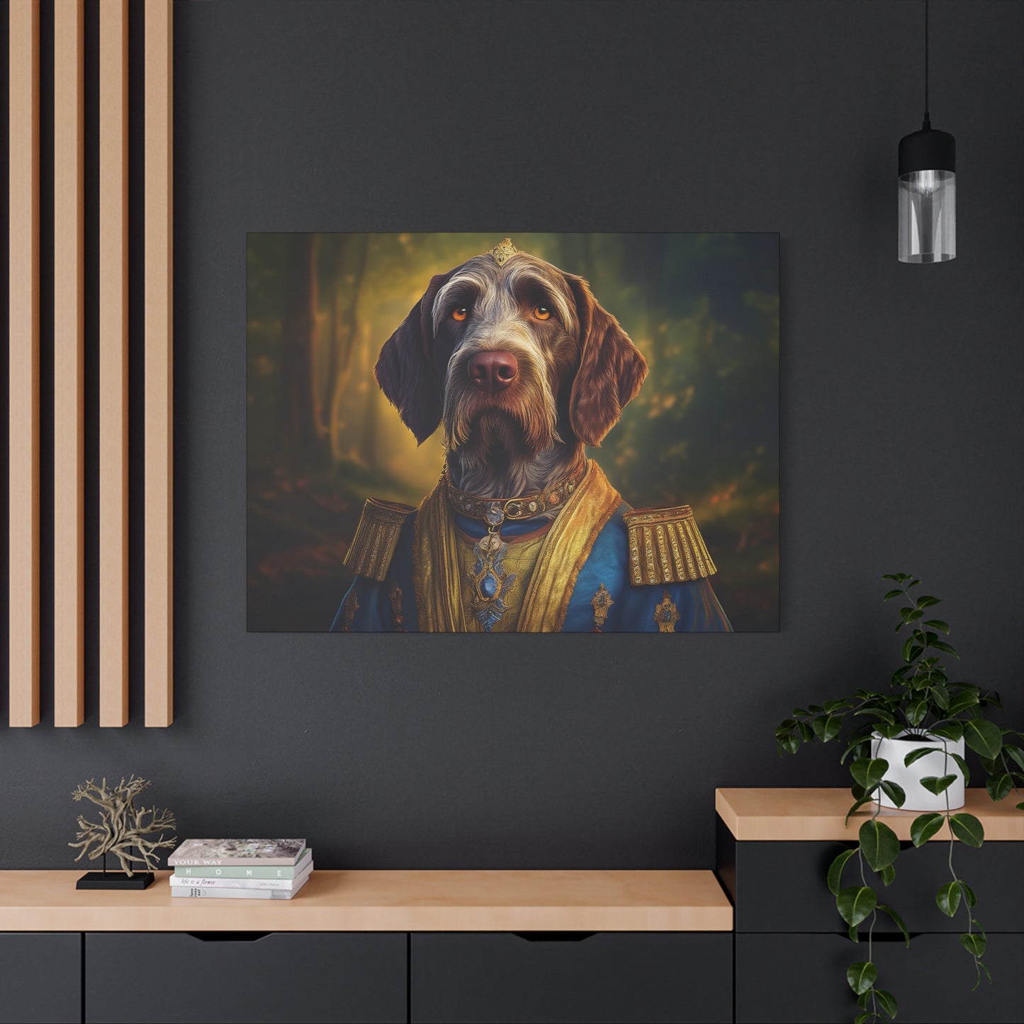 German Wirehaired Pointer Dog Pet Portrait Renaissance - Canvas, wall art, wall print, dog portrait, dog art