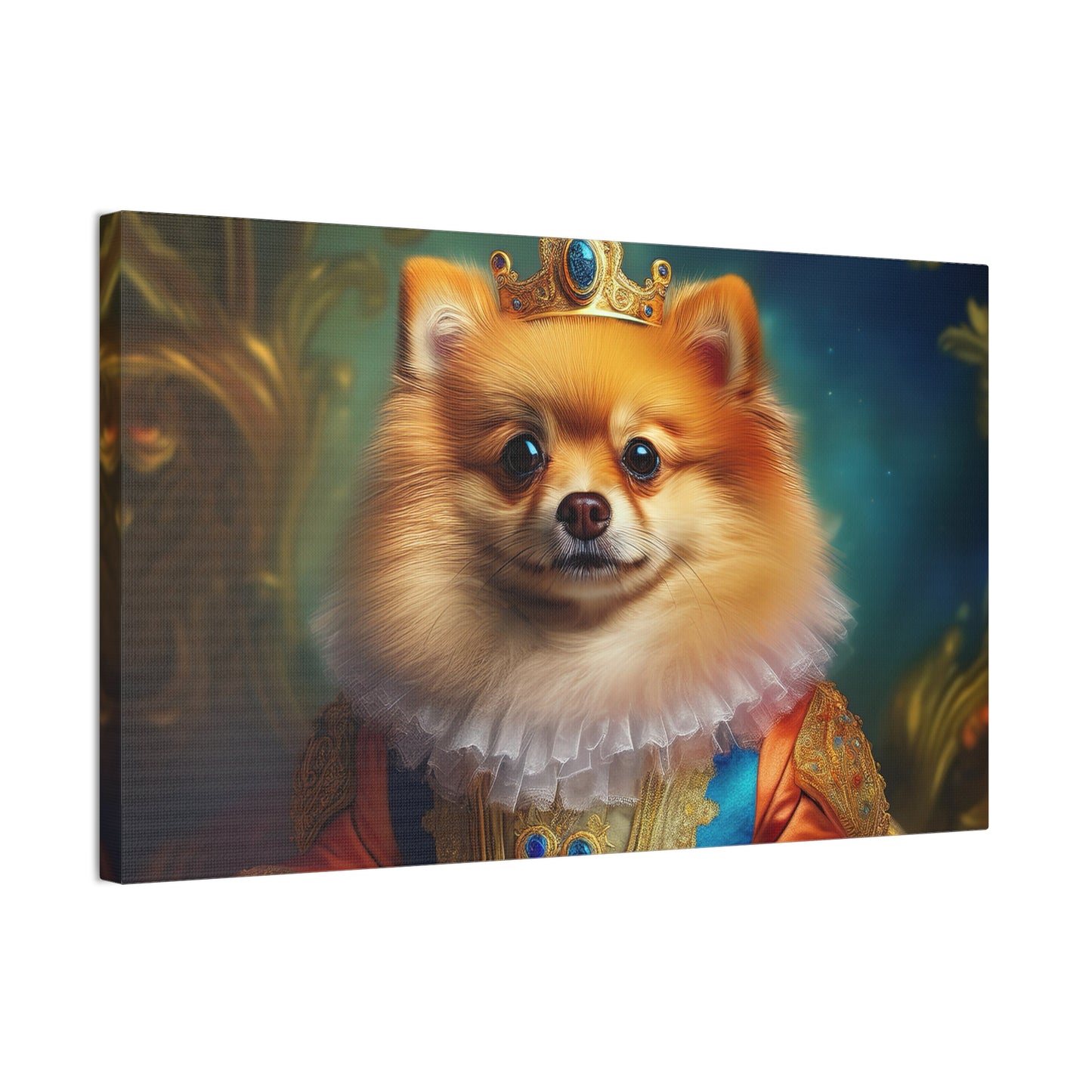 Pomeranian Renaissance Pet Portrait Canvas Print