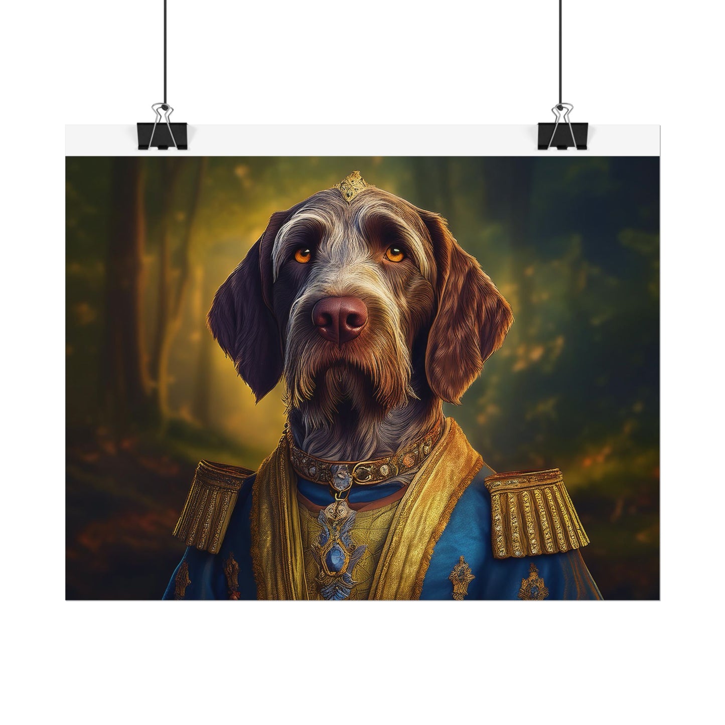 German Wirehaired Pointer Renaissance Pet Portrait Print, Pointer, Dog Lover Wall Art,  Dog Memorial Gift, wall art, wall print, dog print