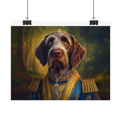 German Wirehaired Pointer Renaissance Pet Portrait Print, Pointer, Dog Lover Wall Art,  Dog Memorial Gift, wall art, wall print, dog print