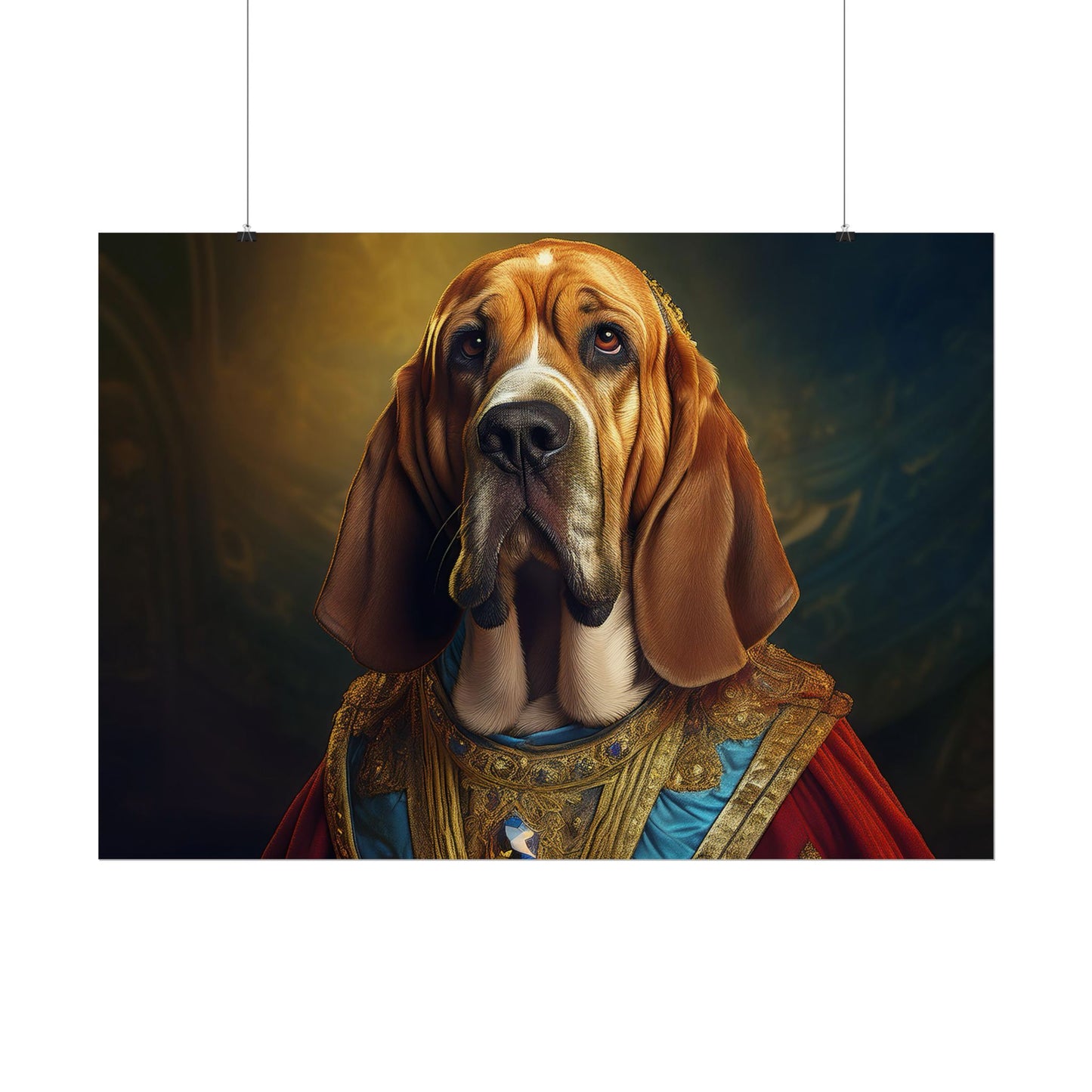 Bloodhound Renaissance Dog Portrait Art Print, Wall Decor Gift, Animal Lover Home Decor, Dog Wall Art