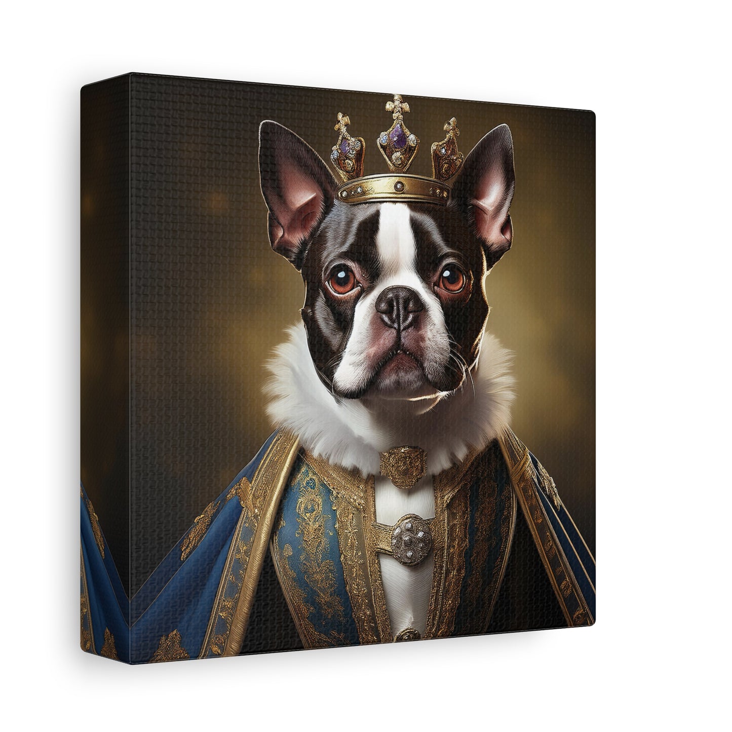 Boston Terrier Renaissance Pet Portrait on Canvas, wall print, wall art, dog portrait, dog art