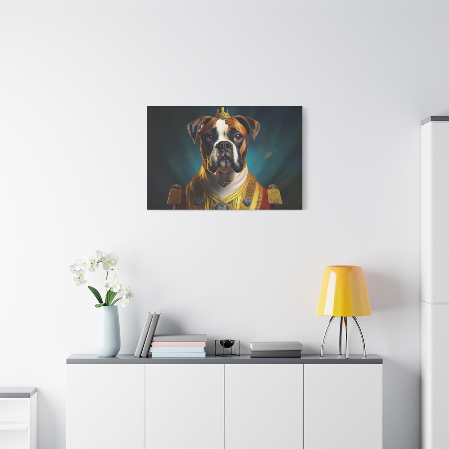 Boxer Renaissance Pet Portrait  on Canvas, wall art, wall print, dog portrait, dog art