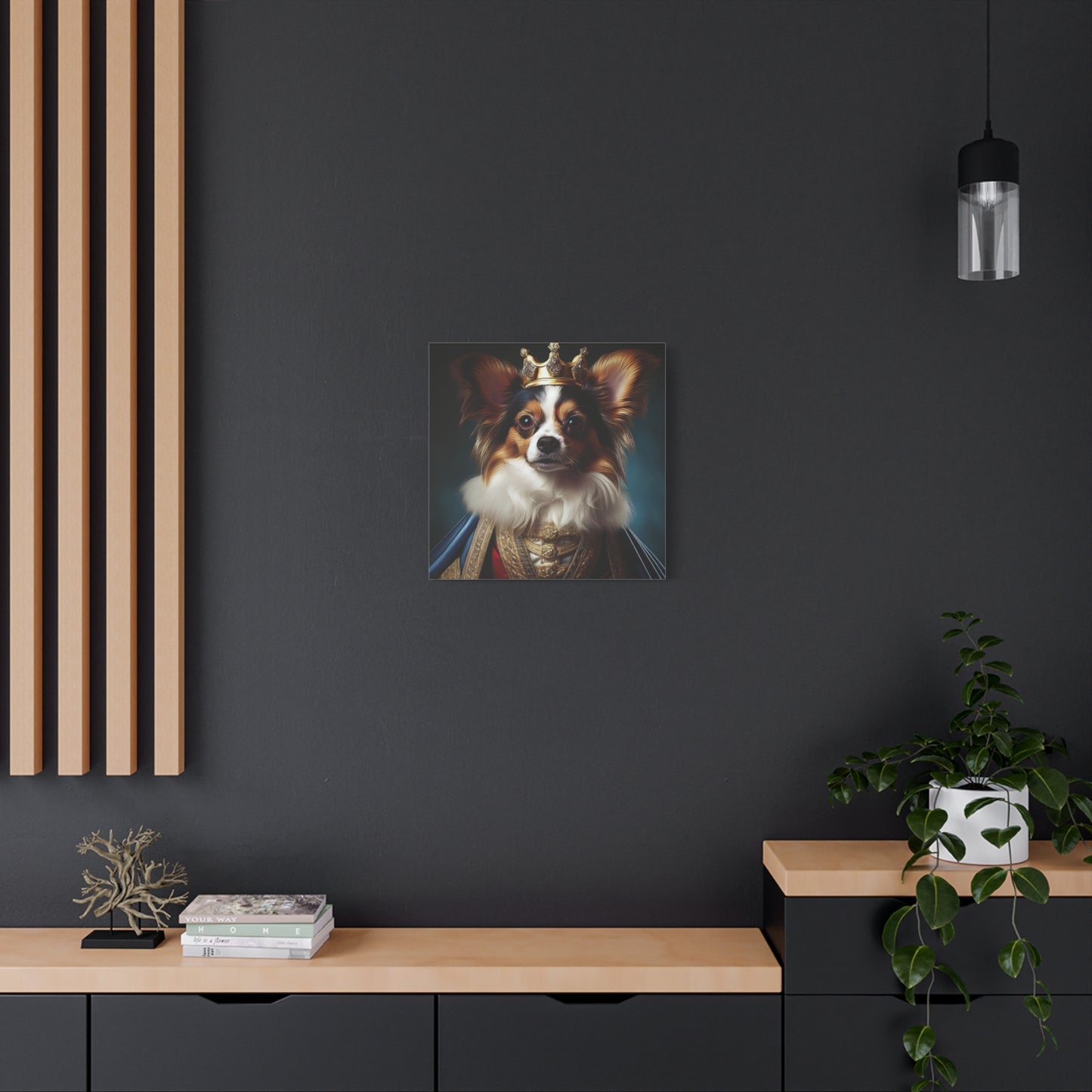 Papillon Pet Portrait Renaissance on Canvas, wall art, wall print, dog portrait, dog art