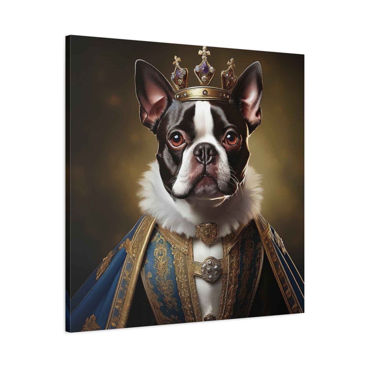 Boston Terrier Renaissance Pet Portrait on Canvas, wall print, wall art, dog portrait, dog art