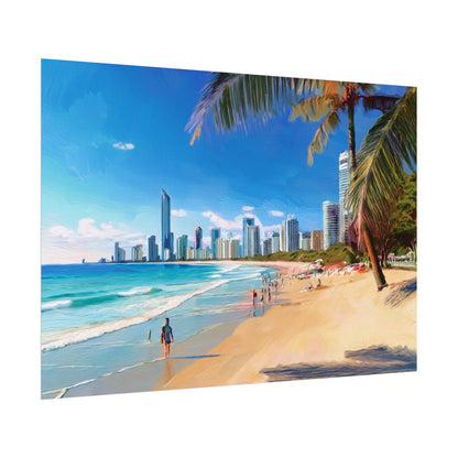 Surfers Paradise Beach Australia Coastal Print | Style 1 | Wall Art | Wall Print