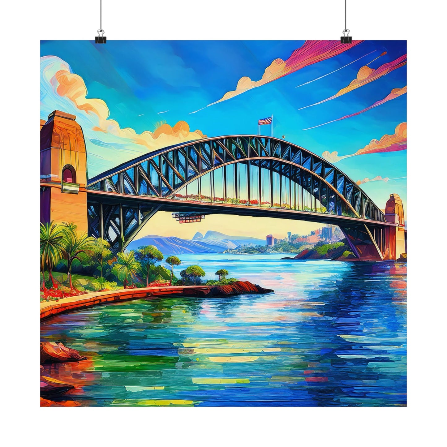 Sydney Harbour Bridge  Australia Painting Print | Wall Art | Wall Print