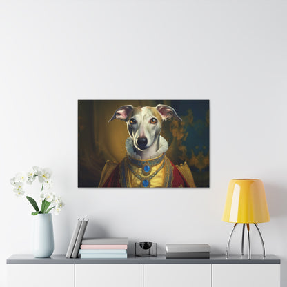 Whippet Pet Portrait Renaissance Print - Canvas, wall art, wall print, dog portrait, dog art