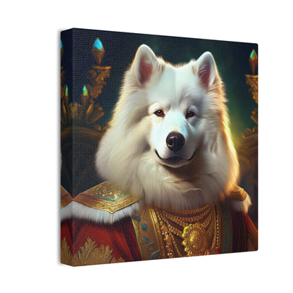 Regal Samoyed Canvas Art, Pet Wall Decor, Dog Portrait, Unique Home Decor, Animal Lover Gift, Noble Canine Wall Art