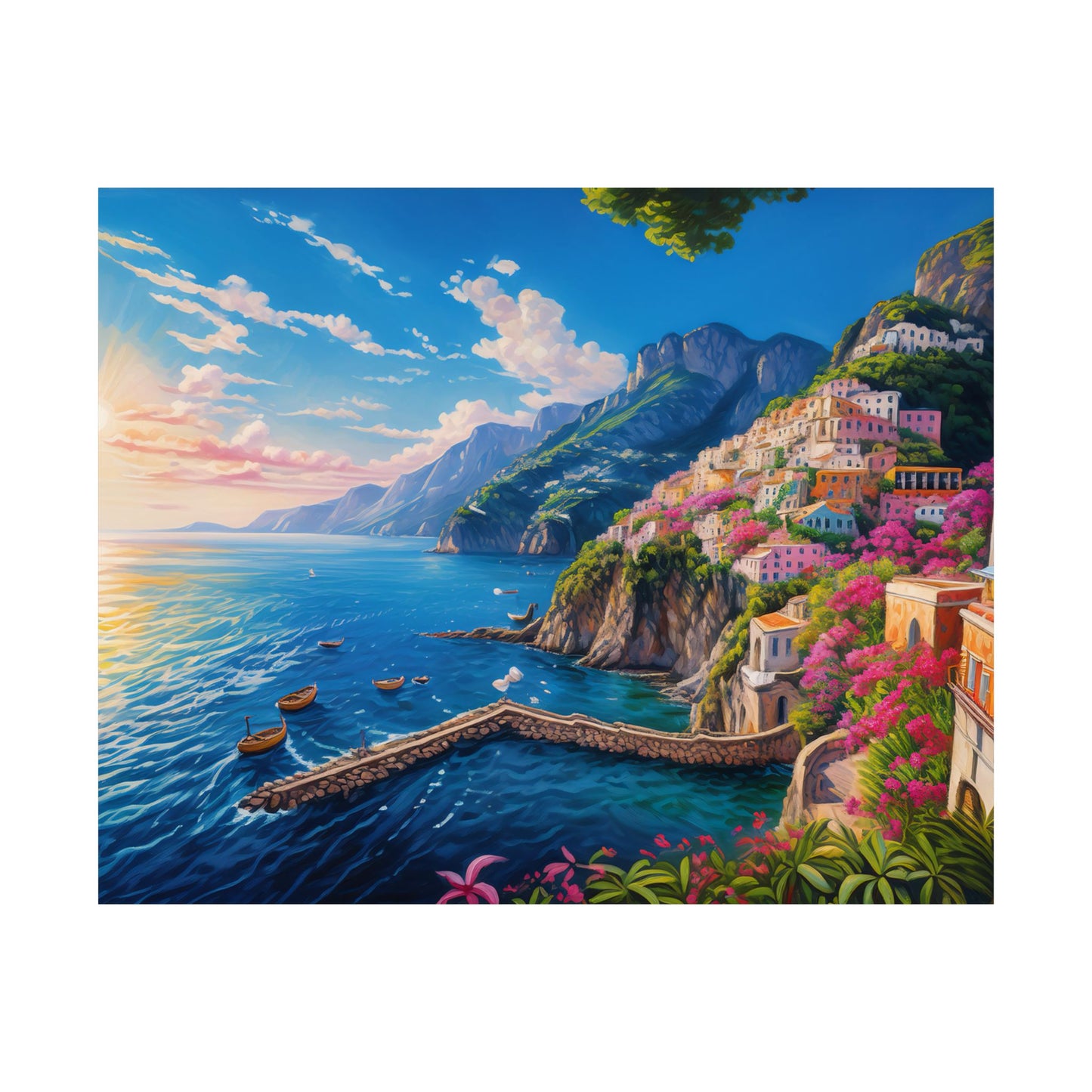 Amalfi Coast Italy Coastal Print | Style 4 | Wall Art | Wall Print