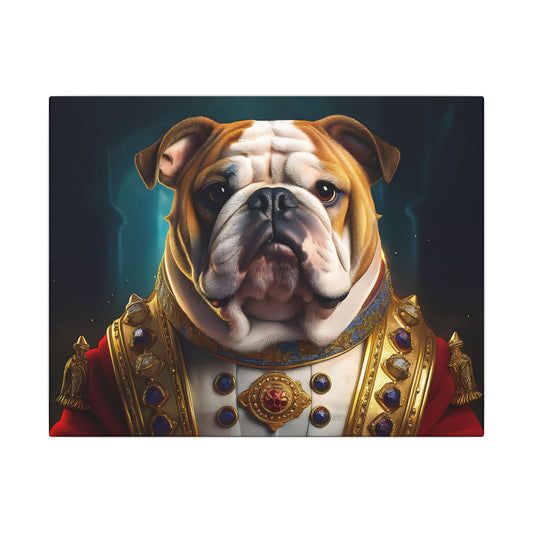 English Bulldog Pet Portrait Renaissance - Canvas, wall art, wall print, dog portrait, dog art
