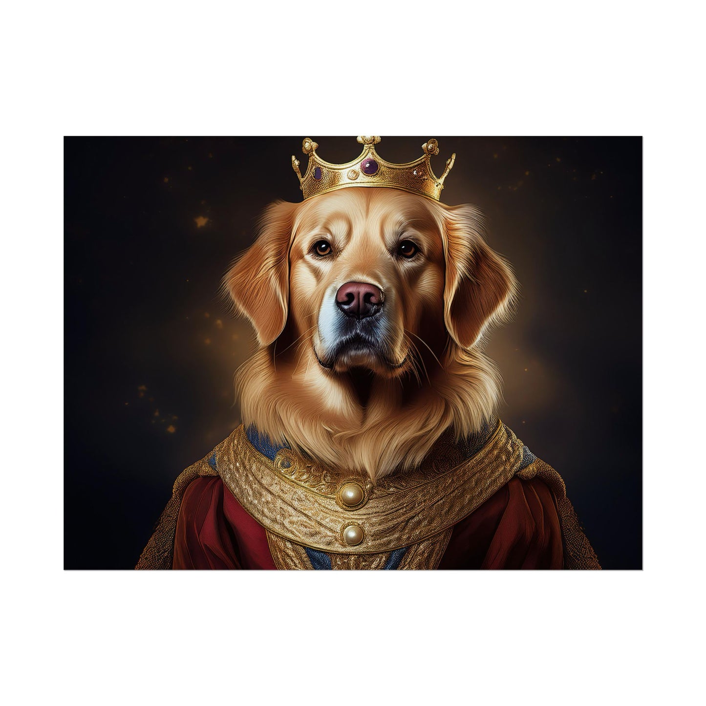 Golden Retriever Renaissance Dog Portrait  Art Print, Wall Decor Gift, Animal Lover Home Decor, Dog Wall Art
