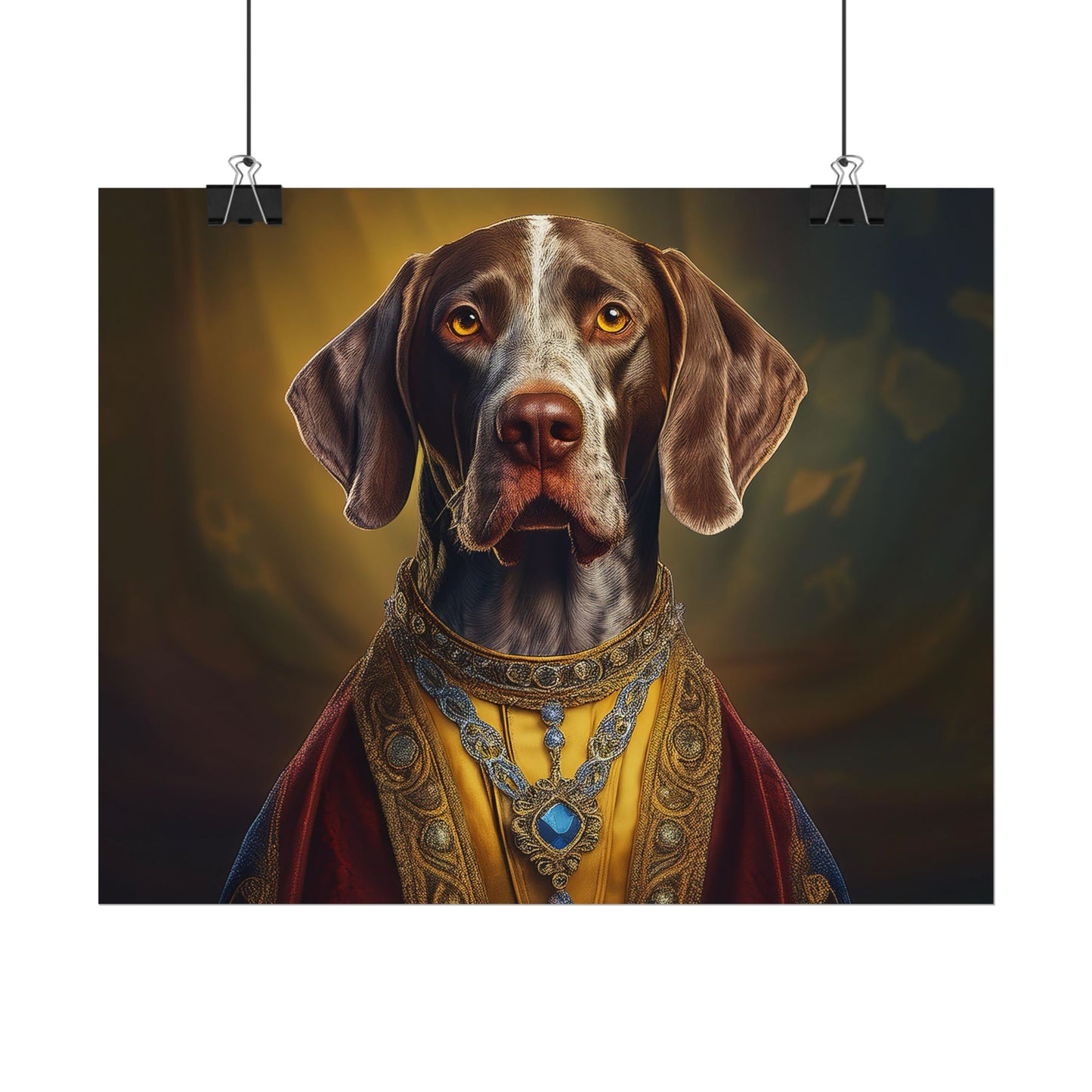 German Shorthaired Pointer Dog Renaissance Pet Portrait, Art Print, Animal Lover gift, Dog Wall Art, wall prints, wall art