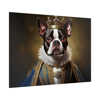 Boston Terrier Renaissance Dog Portrait Art Print, Wall Decor Gift, Animal Lover Home Decor, Dog Wall Art